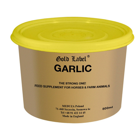 Garlic Gold Label mieszanka z zawartością czosnku, oleju czosnkowego, witamin i minerałów