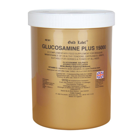 Glucosamine Plus 15000 Gold Label mieszanka z zawartością glukozaminy na stawy, chrząstki i ścięgna