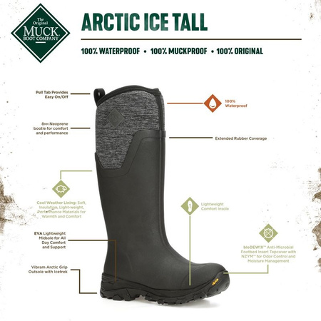 Arctic ICE Tall - AG Female,  36, black-grey