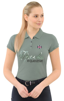 Koszulka polo SPOOKS Roxie Sequin / stormy green